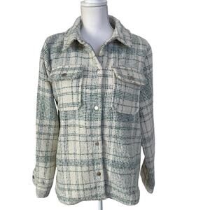 Blue B Shacket Jacket Women's Size L Large Green Plaid